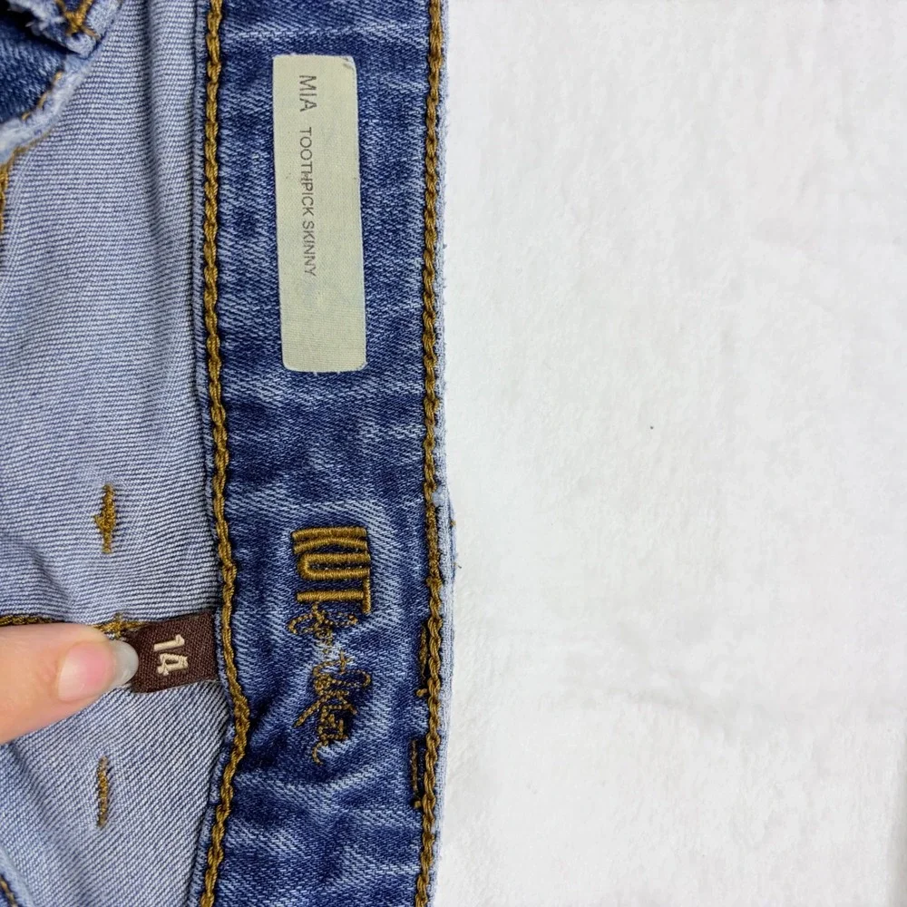 KUT from the Kloth Jeans Mia Toothpick Skinny Blue Stretch Denim Size‎ 14